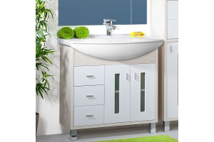 Тумба для комплекта Бриклаер Бали 85 светлая лиственница, белый глянец