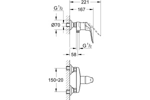Смеситель для душа Grohe Euroeco Special Relaunch хром (32781000) - 2