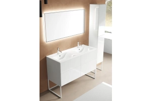 Тумба с раковиной SanVit Лира 120 двойная белый глянец - 3