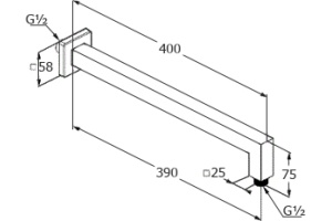 Кронштейн для верхнего душа Kludi A-QA 40 см 6654405-00 - 2