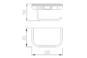 Держатель туалетной бумаги с полкой Abber Nord хром - 2