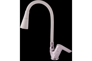 Смеситель для кухни Rav Slezak Colorado с гибким изливом хром - белый матовый