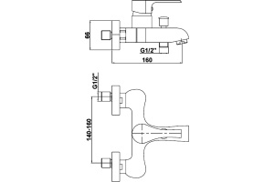Смеситель GPD Atros MBB65 для ванны с душем - 2