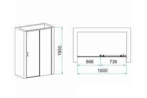 Душевая дверь RGW Passage PA-017B 160х195 профиль черный стекло прозрачное - 2