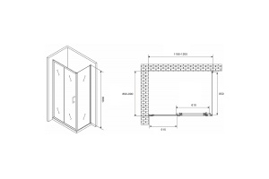 Душевой уголок Abber Schwarzer Diamant 120х90 хром стекло прозрачное - 2