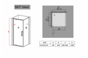 Душевой уголок Black&White Stellar Wind 90х90 черный матовый - 3