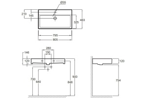 Раковина Jacob Delafon Vivienne EXBI112-00 80 см - 3
