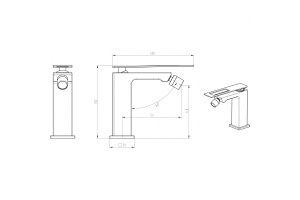 Смеситель для биде Boheme Q белый с красным - 2