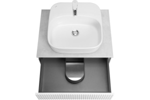 Тумба с раковиной Aquaton Марбл 60 белый-серый - 3