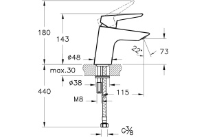 Смеситель для раковины Vitra Solid S хром (A42440EXP) - 3
