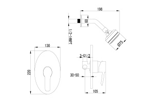 Душевой комплект Lemark Atlantiss LM3220C С ВНУТРЕННЕЙ ЧАСТЬЮ - 2