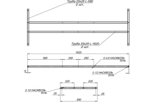 Каркас для ванны Aquanet Extra 170x70 разборный - 2