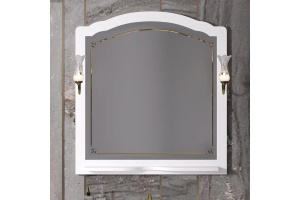 Зеркало с полкой Opadiris Лоренцо 100 белый матовый