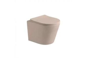 Подвесной унитаз Vincea Piatti бежевый матовый с сиденьем микролифт