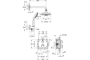 Душевой комплект Grohe Grohtherm 34735000 С ВНУТРЕННЕЙ ЧАСТЬЮ, с термостатом - 2