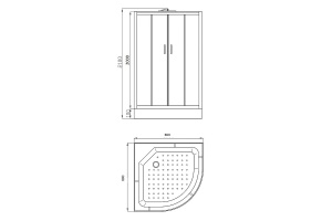 Душевая кабина Parly Tomorrow 80х80 белая стекло матовое - 3