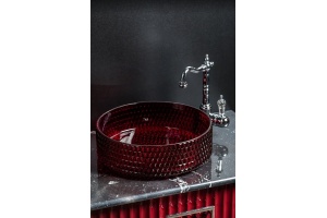 Раковина хрустальная накладная Armadi Art Lucido 39 красный - 3