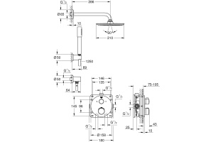 Душевой комплект Grohe Grohtherm 34732000 С ВНУТРЕННЕЙ ЧАСТЬЮ, с термостатом - 3