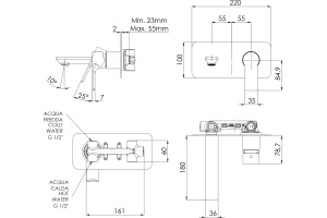 Смеситель для раковины Remer Energy EY15 С ВНУТРЕННЕЙ ЧАСТЬЮ - 2