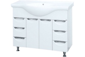 Тумба с раковиной Misty Орхидея 105 белая эмаль