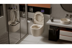 Подвесной унитаз Abber Bequem бежевый матовый с сиденьем микролифт - 3