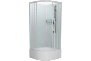 Душевая кабина Frank 100х100 белая стекло прозрачное