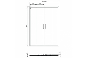 Душевая дверь Ideal Standard Connect 2 150 профиль белый стекло прозрачное - 2