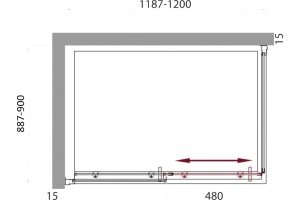 Душевой уголок BelBagno Uno AH 1 120/90 C Cr - 3
