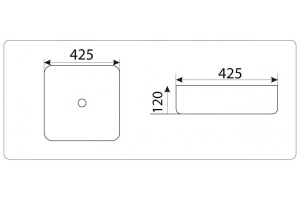Раковина накладная CeramaLux NC 42.5 см черный (D1305H004) - 3