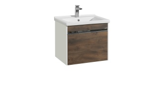 Тумба под раковину Aquaton Капри 60 белый-темное дерево - 2