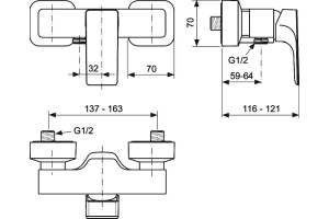 Смеситель для душа Ideal Standard Strada хром (A5846AA) - 2