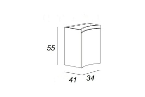 Шкаф подвесной, левый Cezares Vague серый (54907) - 2