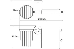 Держатель туалетной бумаги Wasserkraft Rhein K-6259 с держателем освежителя воздуха - 3