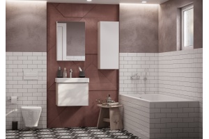 Комплект мебели Aquaton Асти 55 белый-светлое дерево