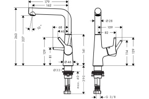 Смеситель Hansgrohe Talis S 72105000 для раковины, с донным клапаном - 2
