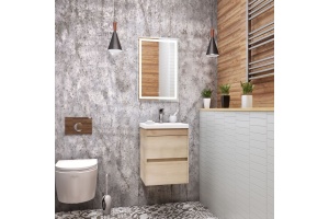 FAMILY База под раковину подвесная с двумя выкатными ящиками, Pino Bianco, 400x350x550, Family-400-2C-SO-PB