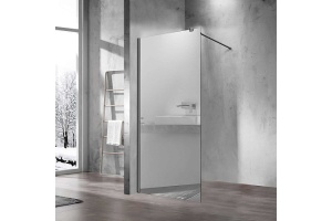 Душевая перегородка Vincea Walk-In 80х200 вороненая сталь стекло зеркальное