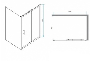Душевой уголок RGW Passage PA-74B 160x70 профиль черный стекло прозрачное - 3