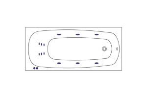 Акриловая ванна Whitecross Layla 180х80 белая бронза с гидромассажем - 2