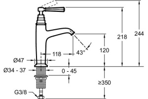 Смеситель Jacob Delafon Cleo1889 E24308-CP для раковины - 2