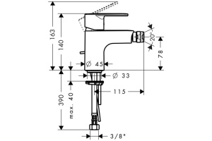 Смеситель для биде Hansgrohe  хром (31622000) - 2