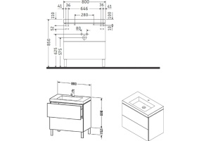 Тумба под раковину Duravit L-Cube 80, напольная, глянцевая белая - 2