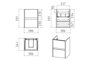 Тумба под раковину Misty Алиса 40 белый - 3