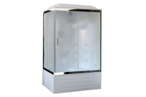 Душевая кабина Royal Bath BP 100х80 R профиль хром стекло матовое с гидромассажем