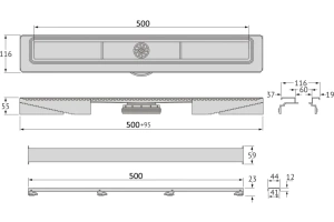 Душевой лоток Berges C1 Norma 50 черный матовый - 2