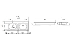 Мебельная раковина Am.pm Spirit 2.0 121 см (M70AWCD1202WG) - 3