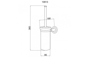 Ершик для унитаза настенный Boheme Murano хром с красным - 2