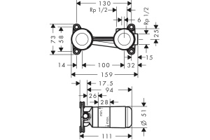 Скрытая часть Axor 13623180 - 2