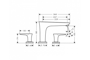 Hansgrohe PuraVida Смеситель на борт ванны 15448400 - 2