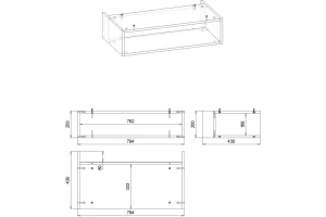 Ниша для тумбы Бриклаер Кристалл 80 дуб бунратти (4627125415906) - 3